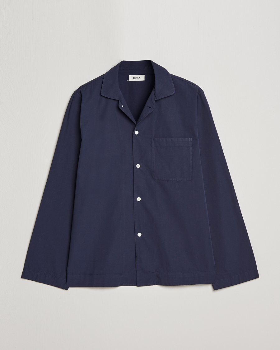 Men | Pyjamas & Robes | Tekla | Poplin Pyjama Shirt True Navy
