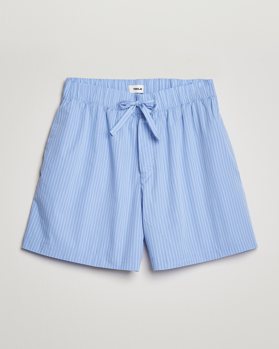 Men | Pyjamas & Robes | Tekla | Poplin Pyjama Shorts Pin Stripes