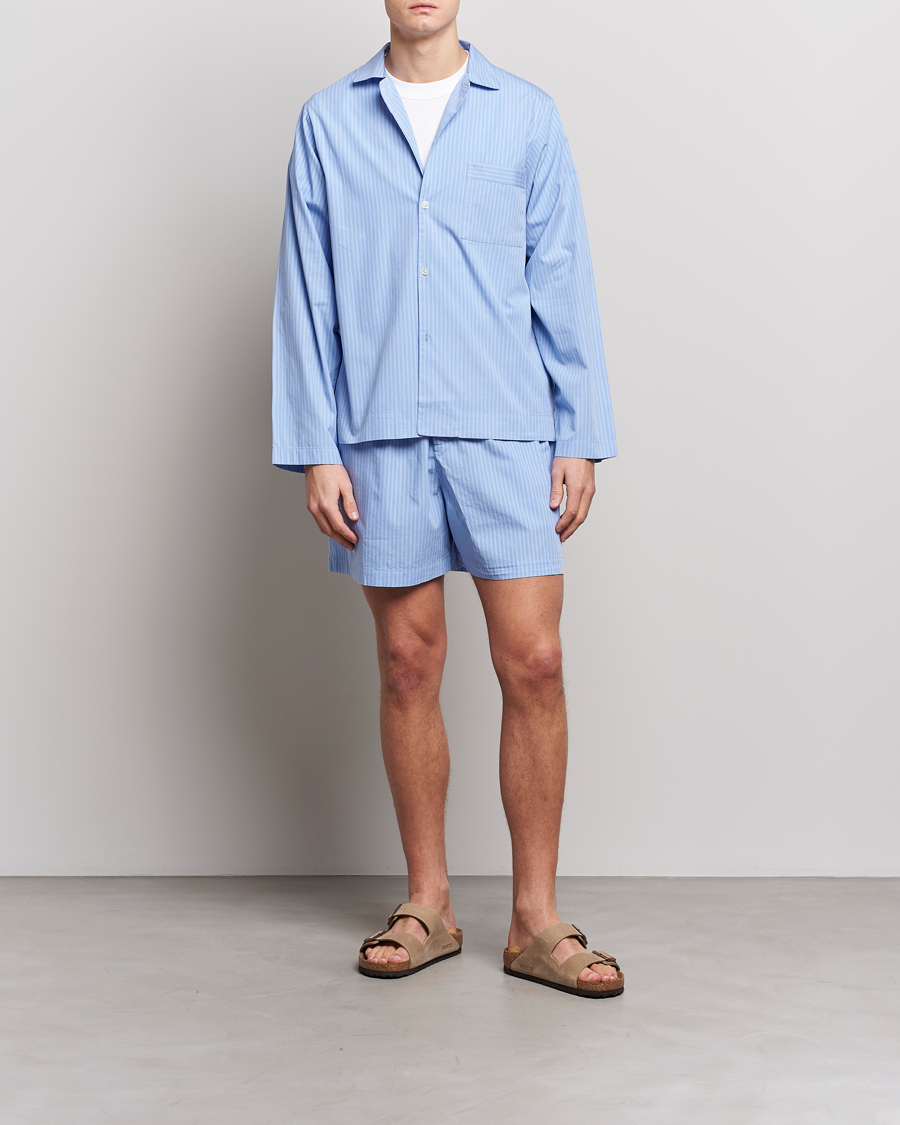 Men | Pyjamas & Robes | Tekla | Poplin Pyjama Shorts Pin Stripes