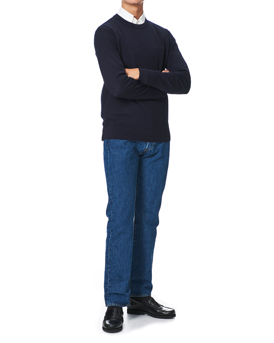 Men | Sweaters & Knitwear | Brooks Brothers | Washable Merino Wool Crew Neck Navy