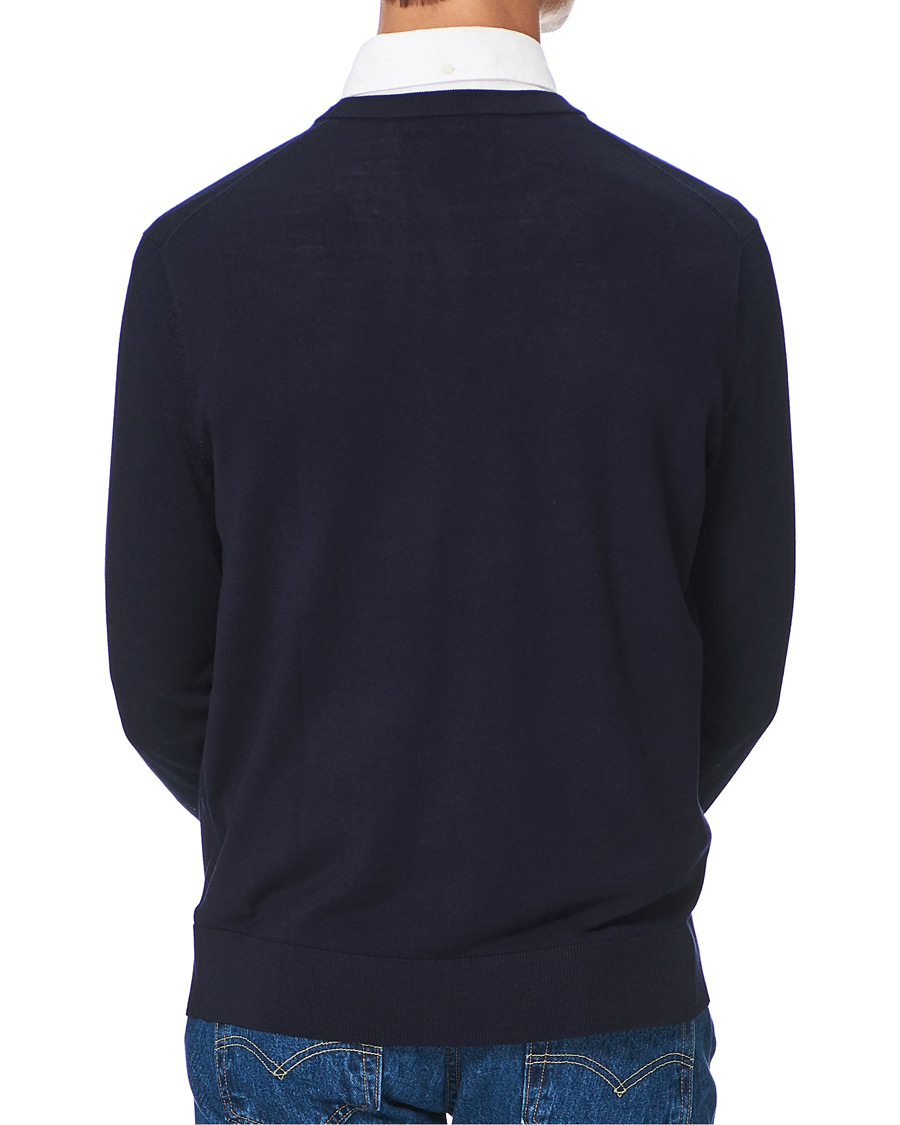 Men | Sweaters & Knitwear | Brooks Brothers | Washable Merino Wool Crew Neck Navy
