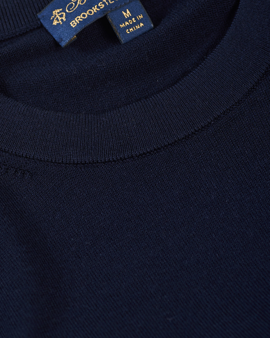 Men | Sweaters & Knitwear | Brooks Brothers | Washable Merino Wool Crew Neck Navy
