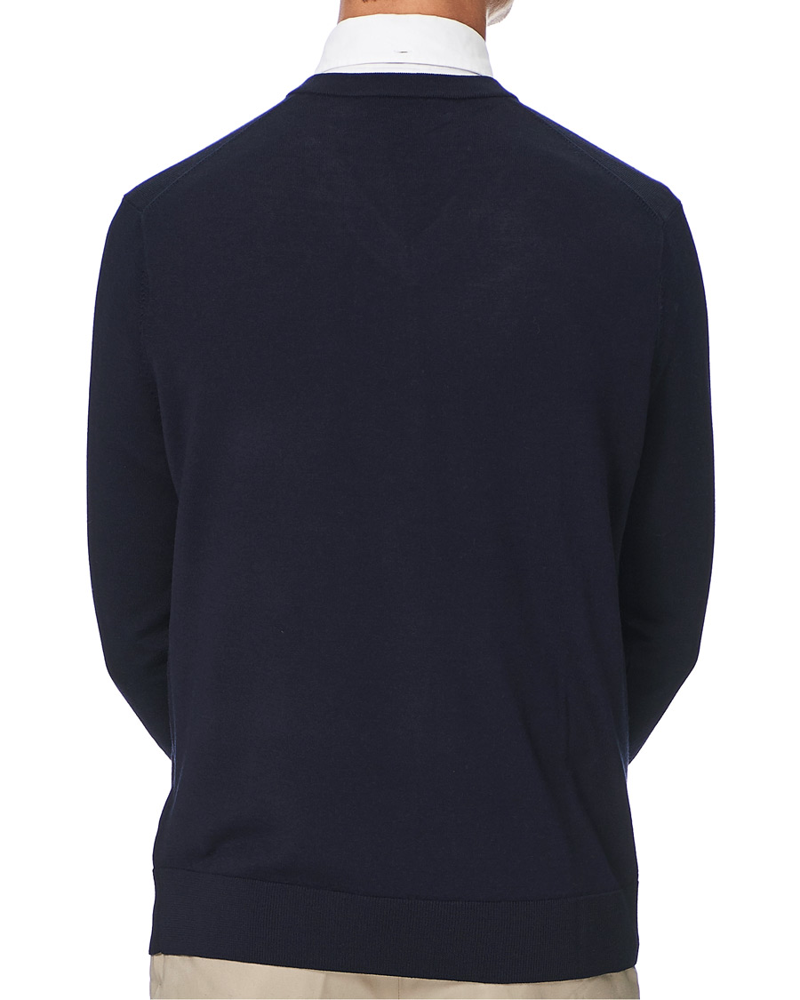 Men | Sweaters & Knitwear | Brooks Brothers | Washable Merino Wool V-Neck Navy