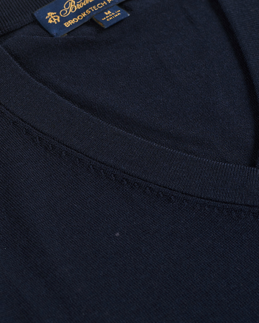 Men | Sweaters & Knitwear | Brooks Brothers | Washable Merino Wool V-Neck Navy