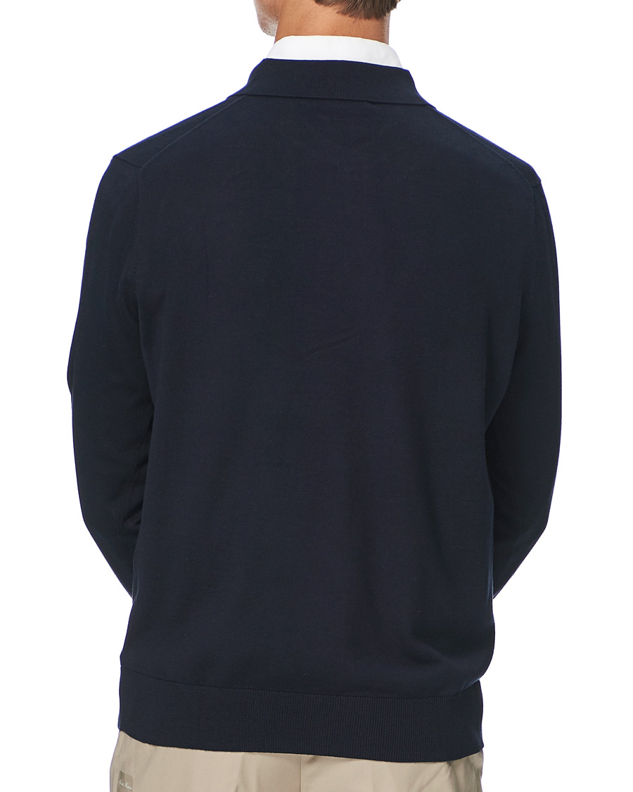Men | Sweaters & Knitwear | Brooks Brothers | Cotton/Silk Knitted Polo Navy