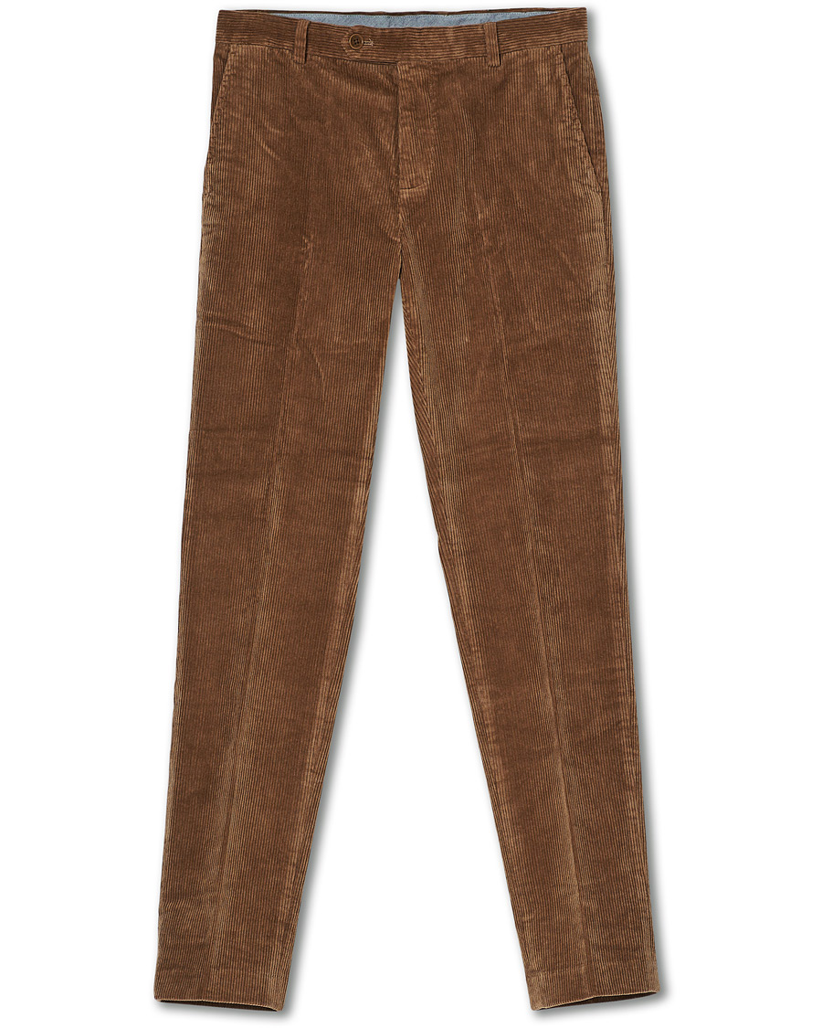 Men | Trousers | Brooks Brothers | Milano Fit Corduroy Trousers Camel