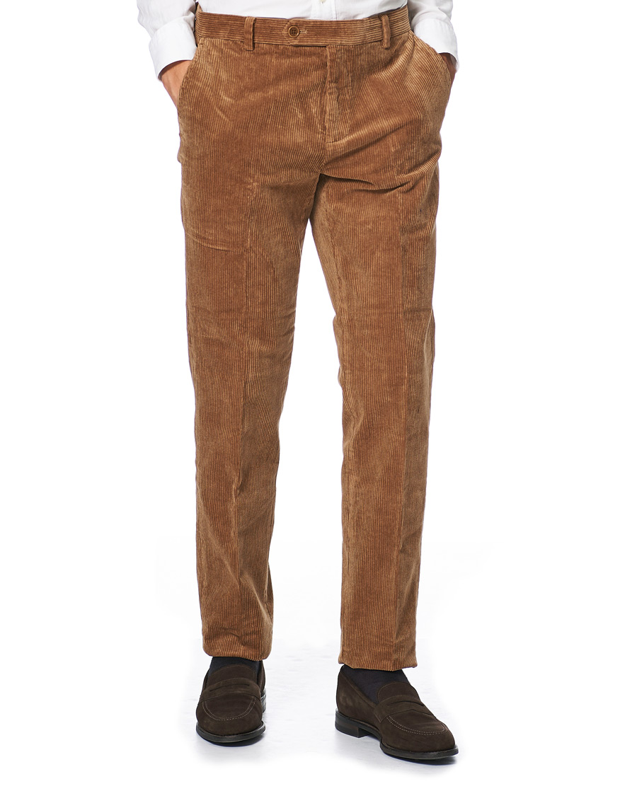Men | Trousers | Brooks Brothers | Milano Fit Corduroy Trousers Camel
