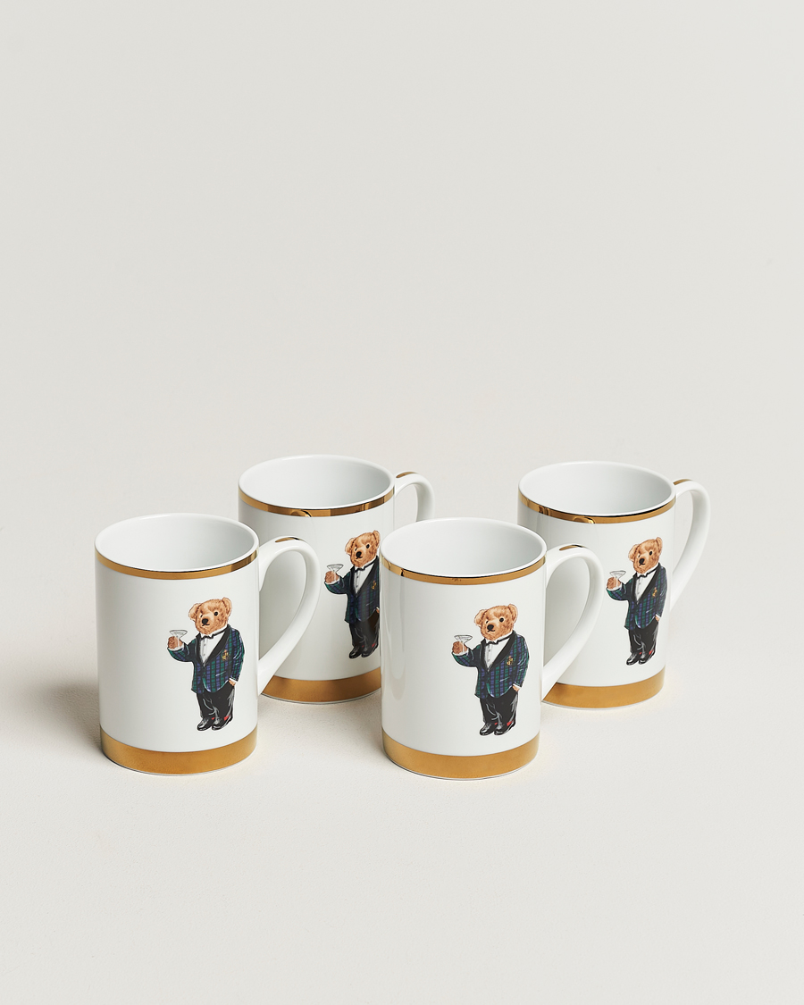 Men | Home | Ralph Lauren Home | Thompson Bear Porcelain Mug Set 4pcs White/Gold