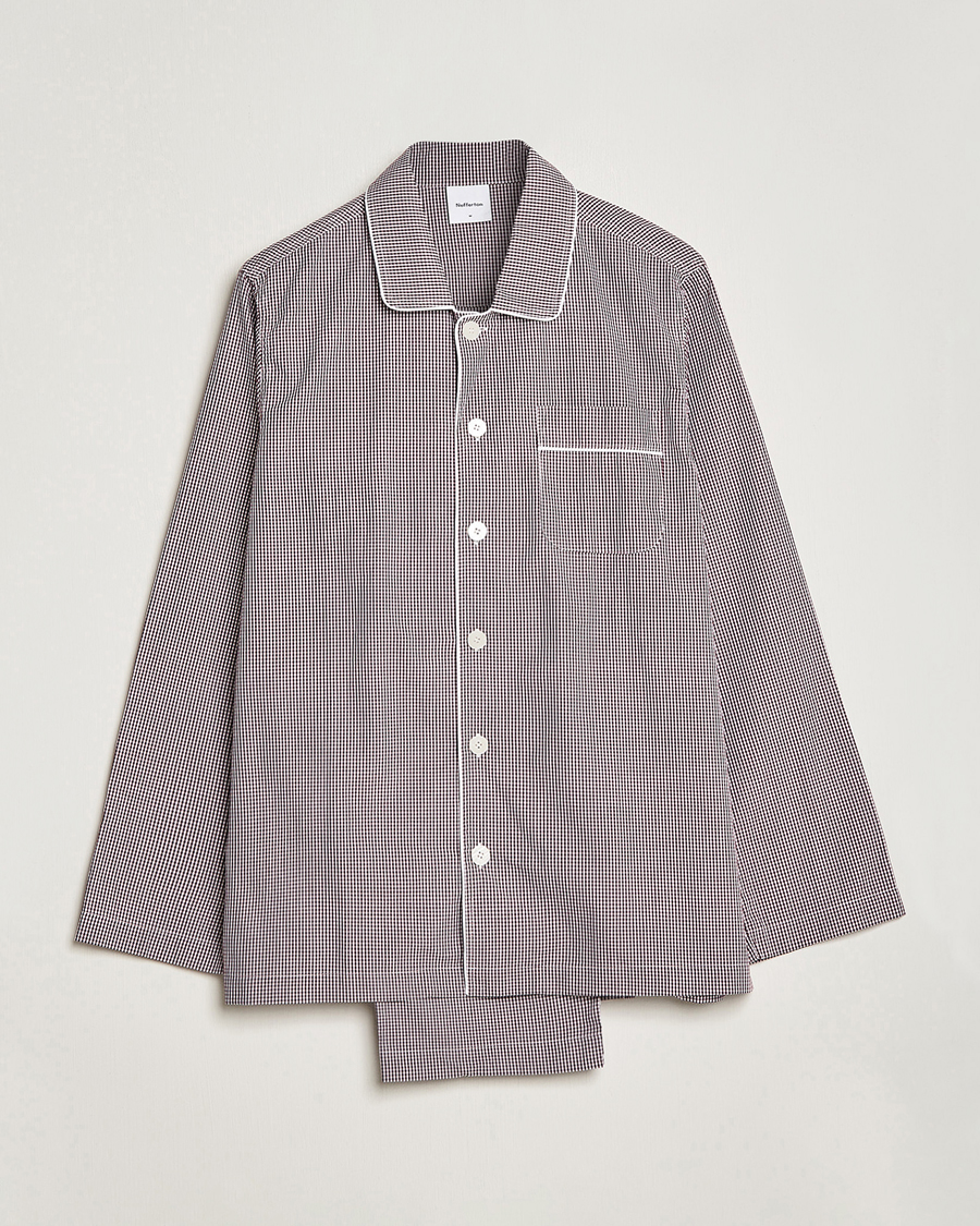 Men | Pyjamas & Robes | Nufferton | Alf Checked Pyjama Set Brown/White