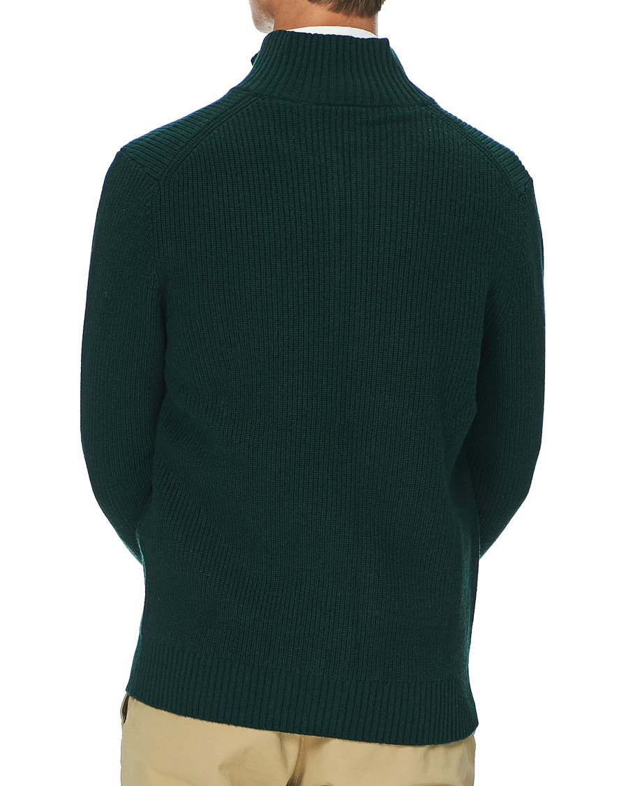 Men | Sweaters & Knitwear | Lyle & Scott | Knitted RIB Zip Through Cardigan Dark Green