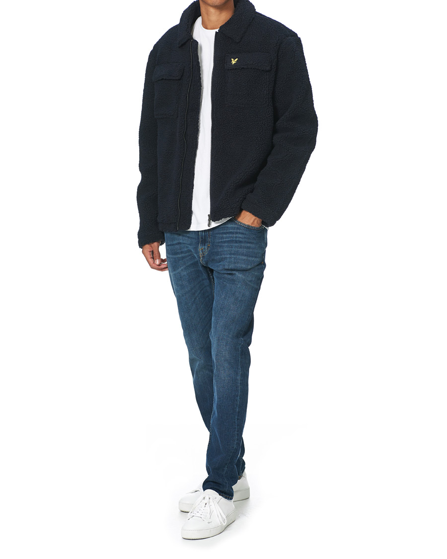 Men | Coats & Jackets | Lyle & Scott | Collared Pile Jacket Dark Navy