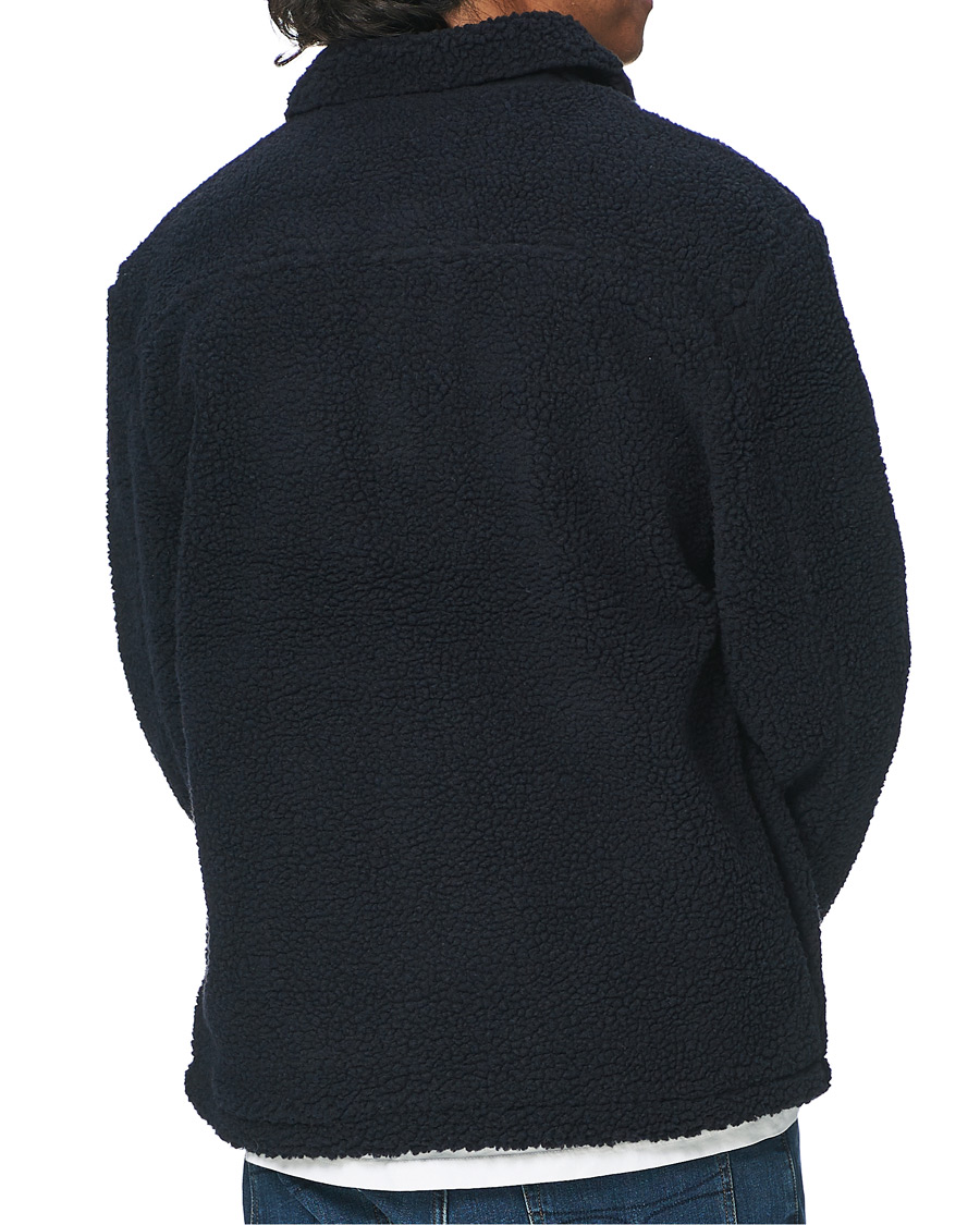 Men | Coats & Jackets | Lyle & Scott | Collared Pile Jacket Dark Navy