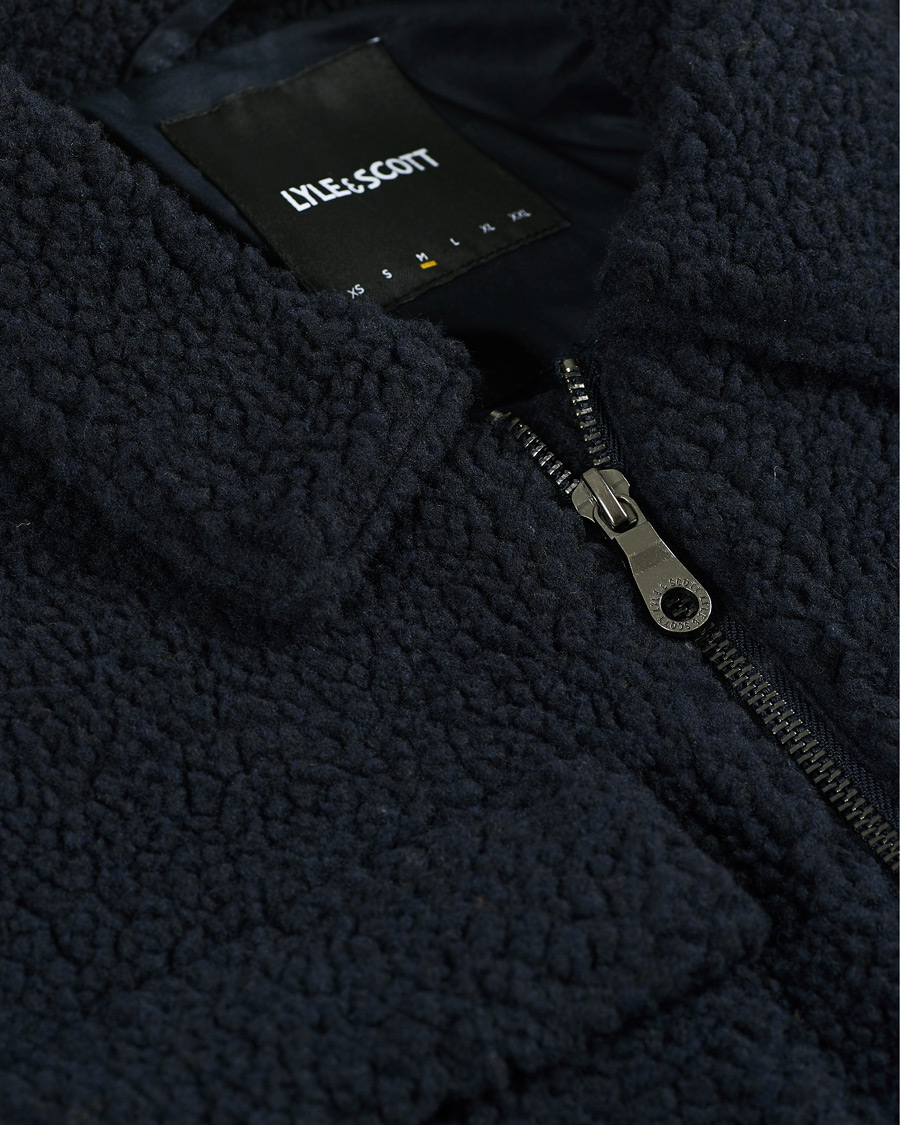 Men | Coats & Jackets | Lyle & Scott | Collared Pile Jacket Dark Navy