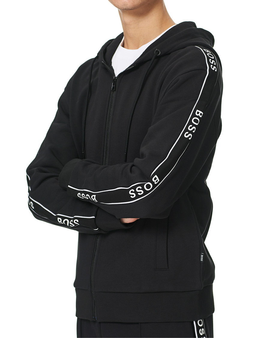 Men | Sweaters & Knitwear | BOSS BLACK | BOSS Seeger Unwrapped Full Zip Hoodie Black