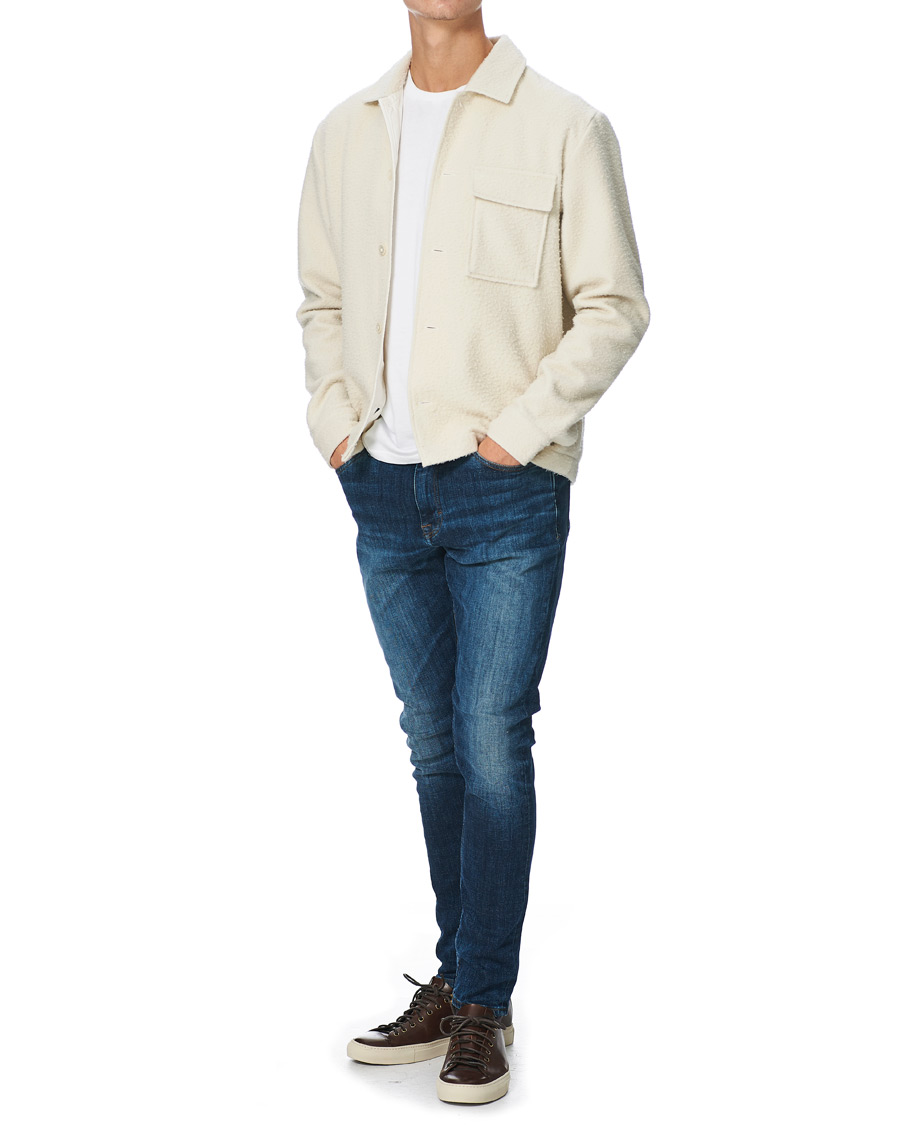 Men | Sweaters & Knitwear | BOSS BLACK | BOSS Nolan Boiled Wool Full Zip Sweater Open White