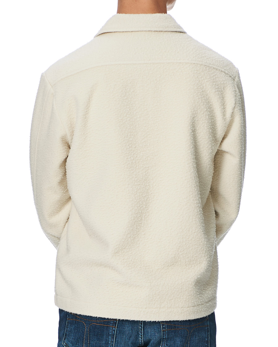 Men | Sweaters & Knitwear | BOSS BLACK | BOSS Nolan Boiled Wool Full Zip Sweater Open White