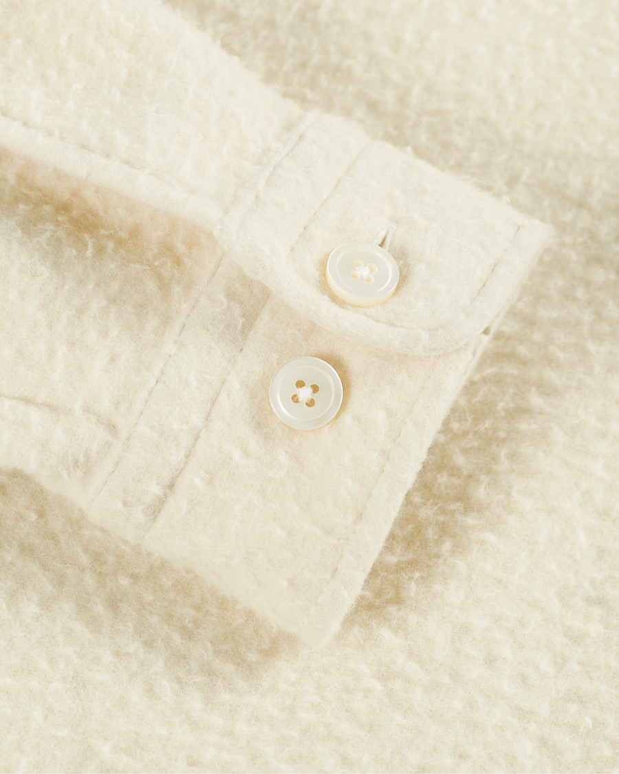 Men | Sweaters & Knitwear | BOSS BLACK | BOSS Nolan Boiled Wool Full Zip Sweater Open White