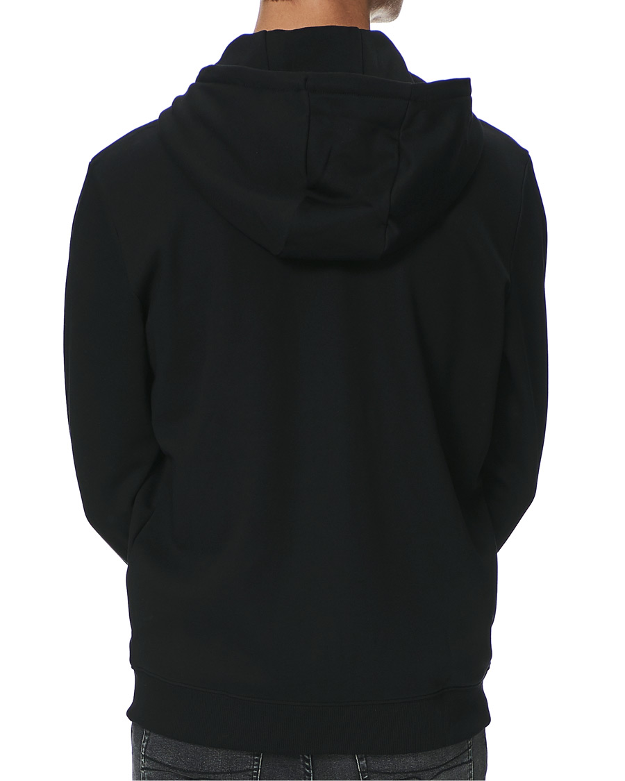Men | Sweaters & Knitwear | HUGO | Dellar Glossy Logo Full Zip Hoodie Black