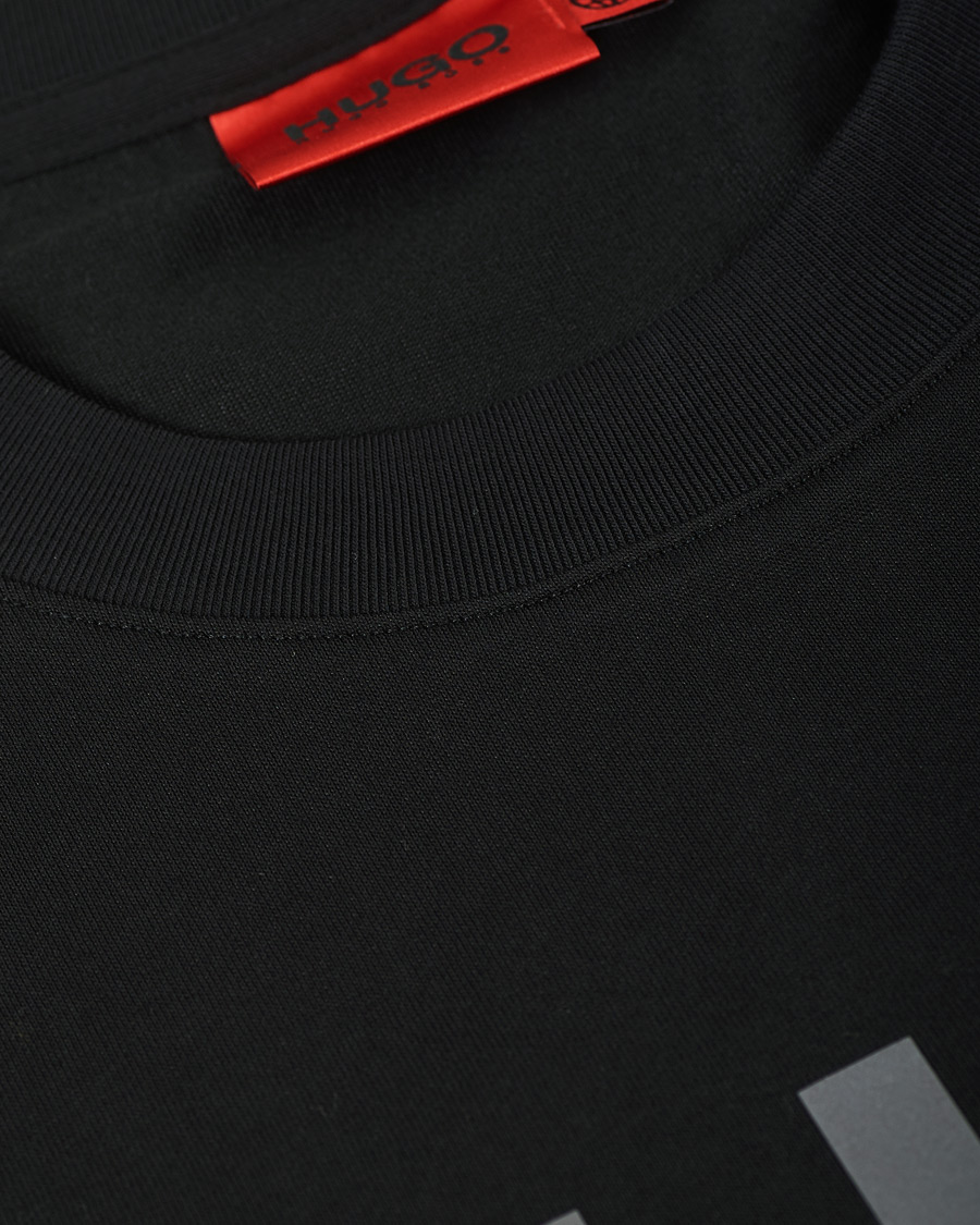 Men | T-Shirts | HUGO | Denghis Glossy Logo Crew Neck Tee Black