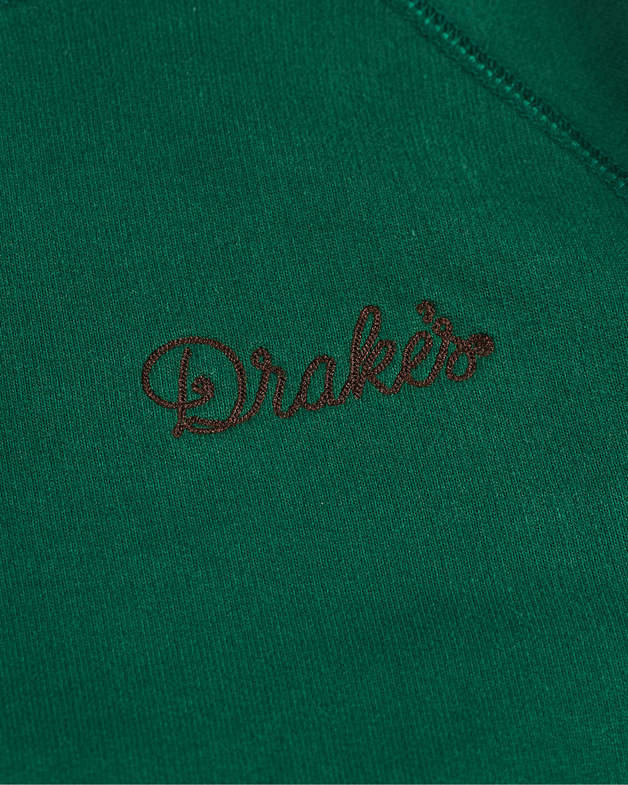 Men | Sweaters & Knitwear | Drake's | Hooded Cotton Sweatshirt Green