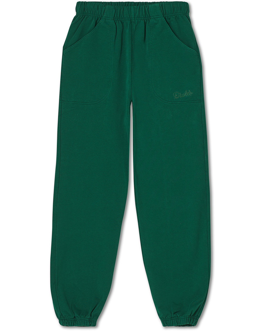 Men | Trousers | Drake's | Cotton Jogging Bottoms Green