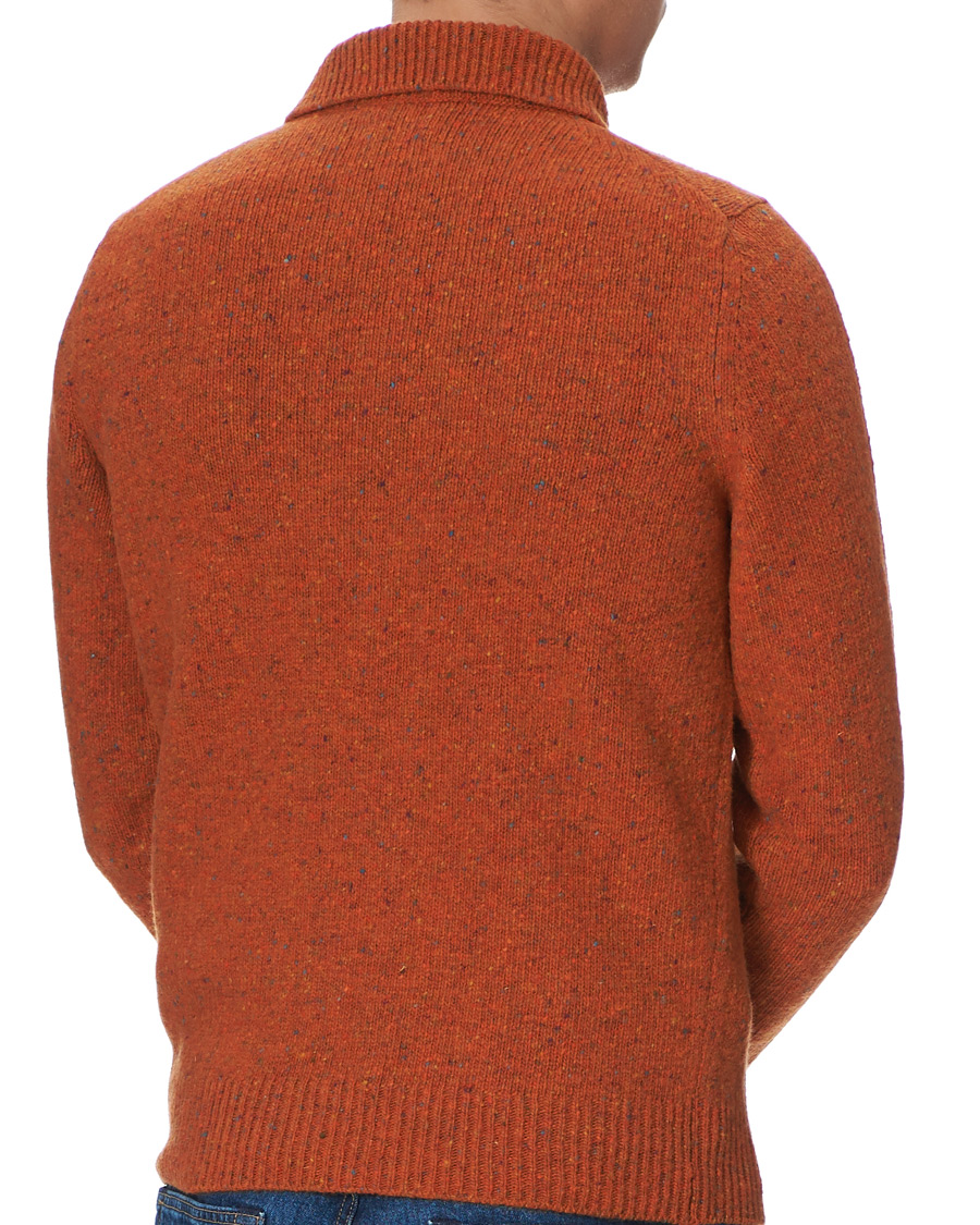 Men | Sweaters & Knitwear | Drake's | Merino Integral Collar Firefly