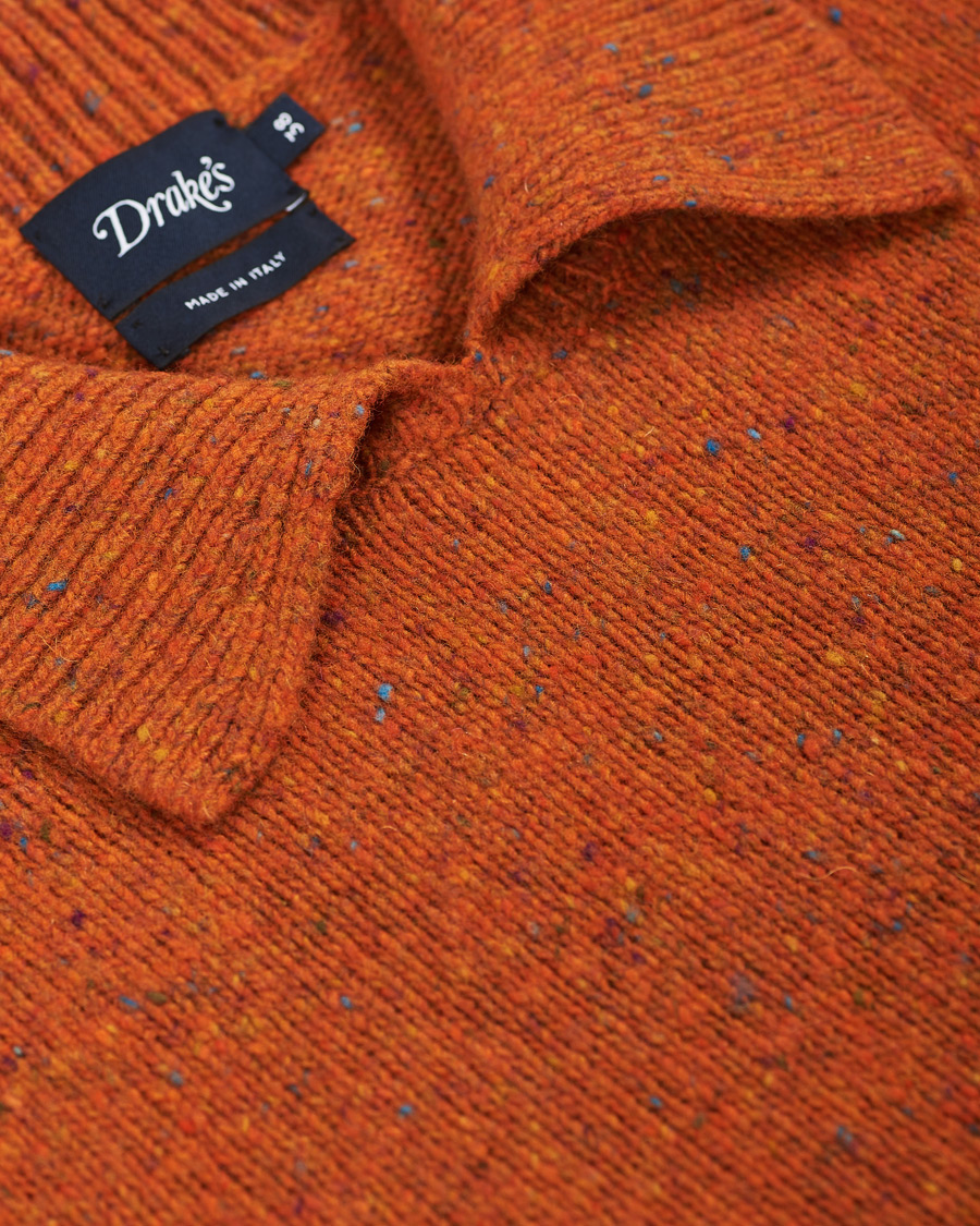 Men | Sweaters & Knitwear | Drake's | Merino Integral Collar Firefly