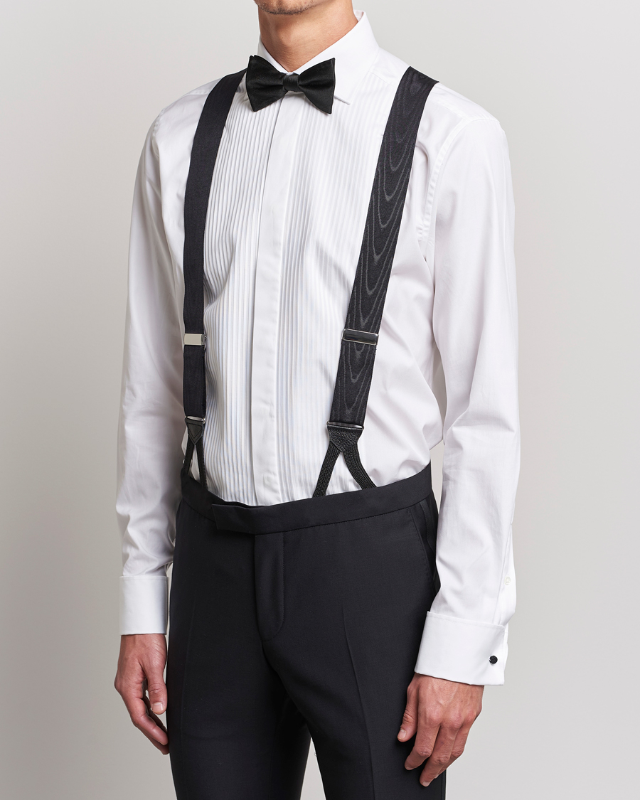 Men | Albert Thurston Moiré Braces 40mm Black | Albert Thurston | Moiré Braces 40mm Black