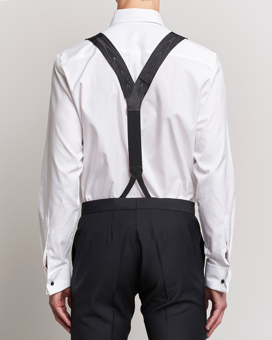 Men | Albert Thurston Moiré Braces 40mm Black | Albert Thurston | Moiré Braces 40mm Black