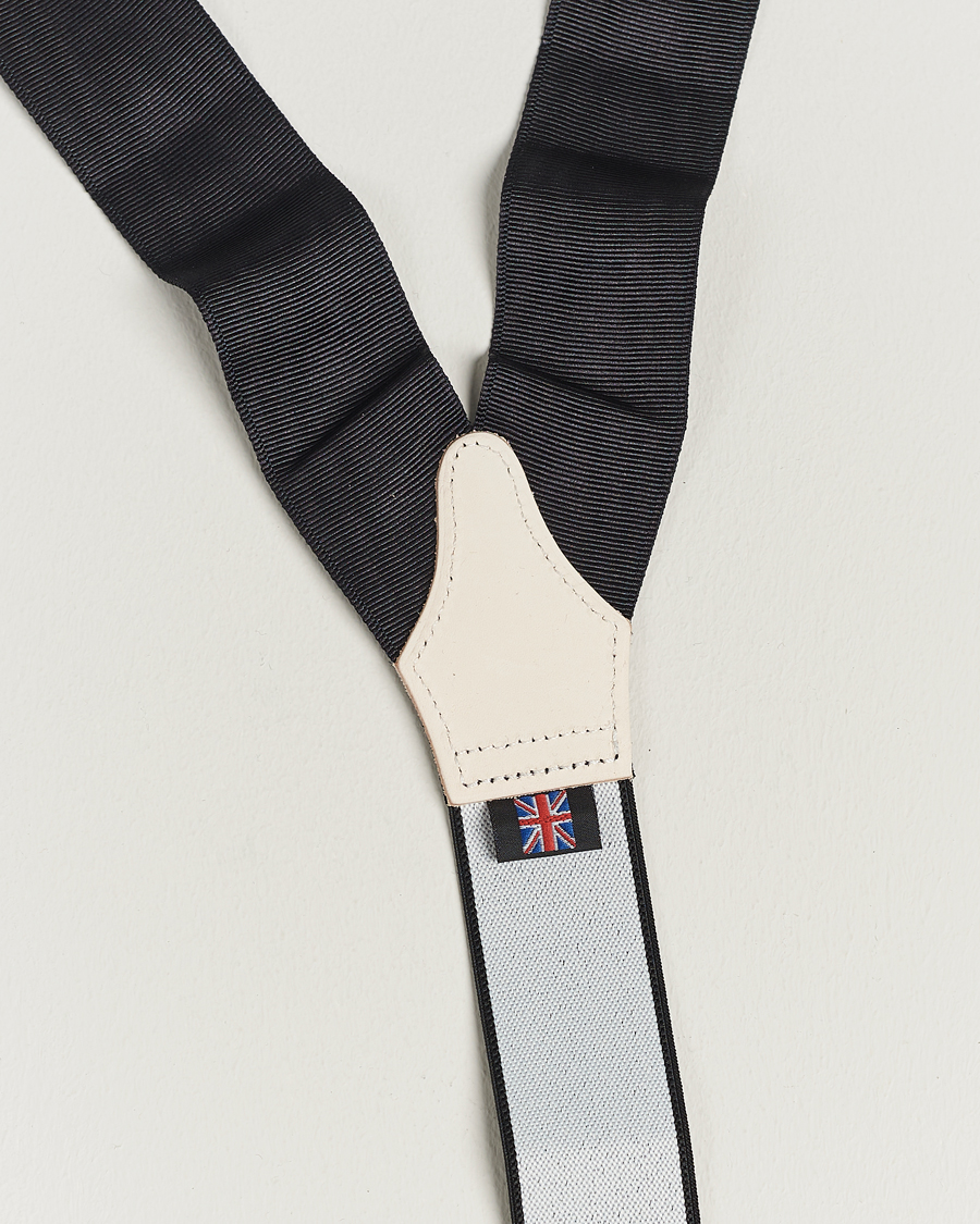 Men | Albert Thurston Moiré Braces 40mm Black | Albert Thurston | Moiré Braces 40mm Black