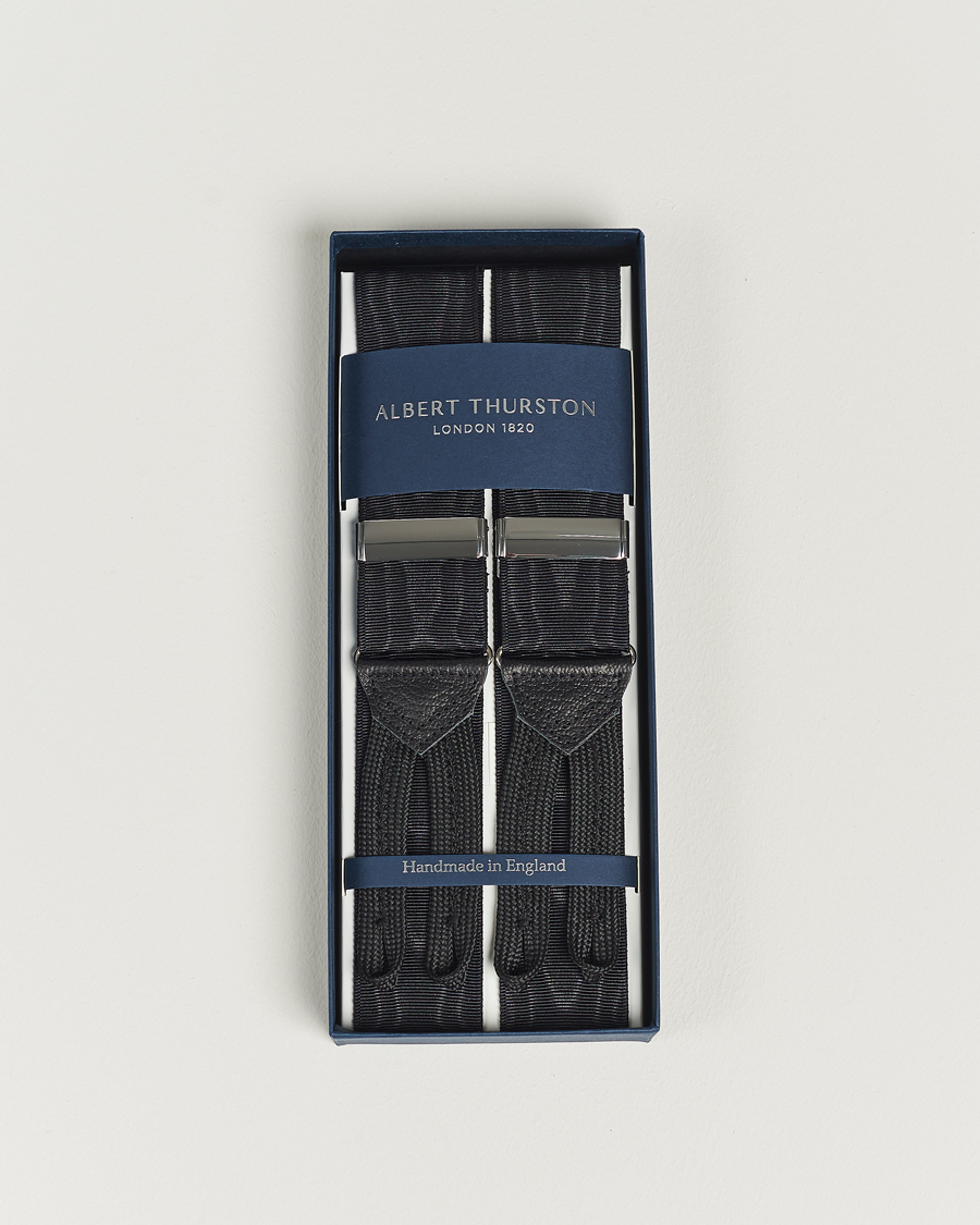 Men | Albert Thurston Moiré Braces 40mm Black | Albert Thurston | Moiré Braces 40mm Black