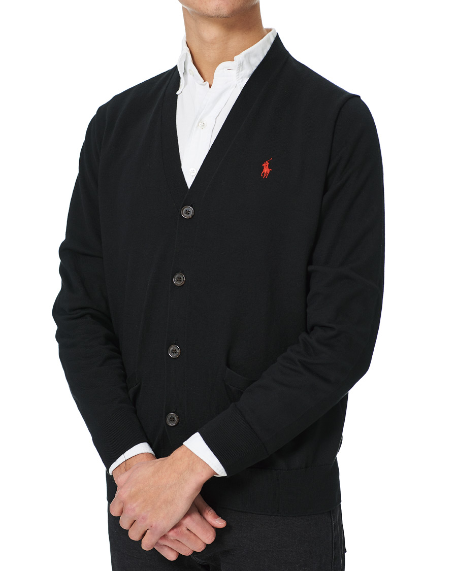 Men | Sweaters & Knitwear | Polo Ralph Lauren | Pima Cotton Cardigan Polo Black
