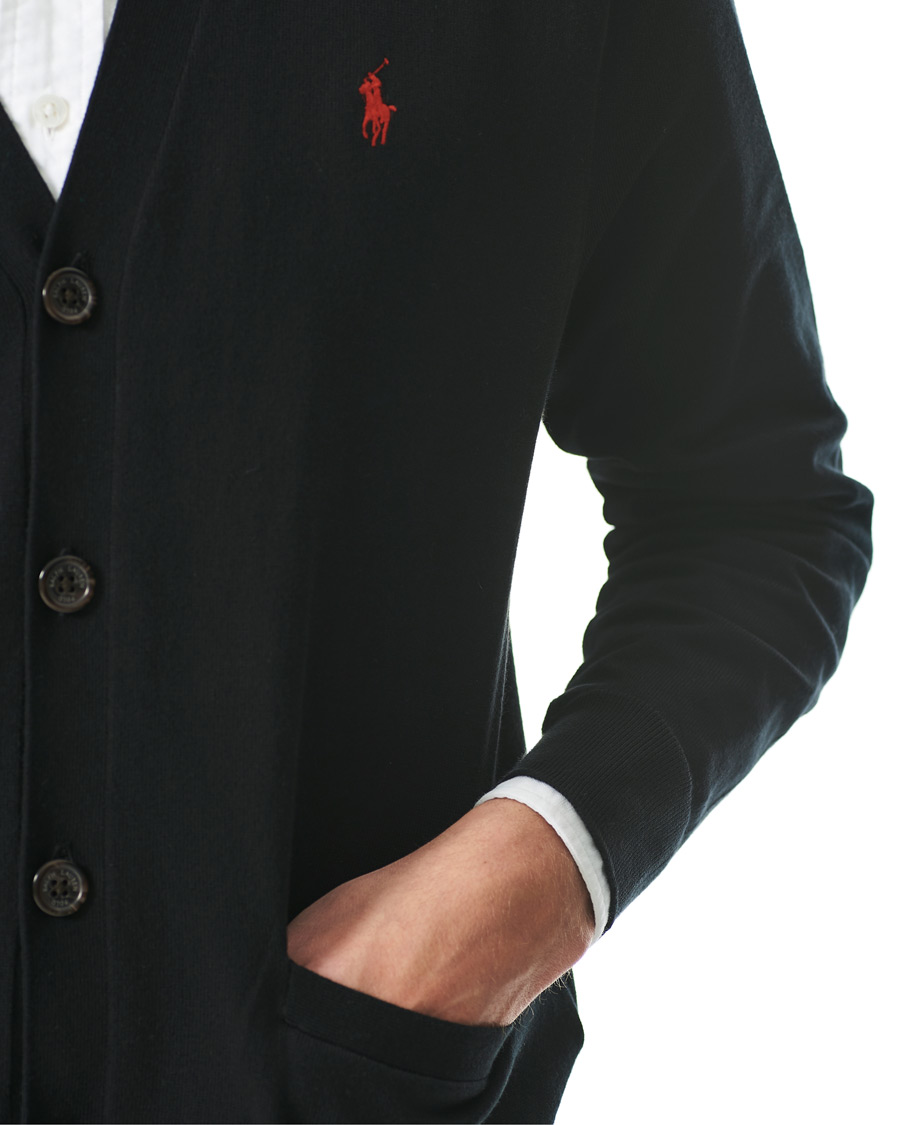 Men | Sweaters & Knitwear | Polo Ralph Lauren | Pima Cotton Cardigan Polo Black