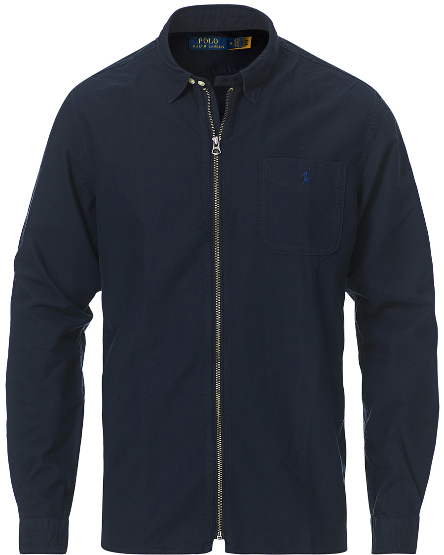 Men | Shirts | Polo Ralph Lauren | Garment Dyed Oxford Full-Zip Overshirt RL Navy