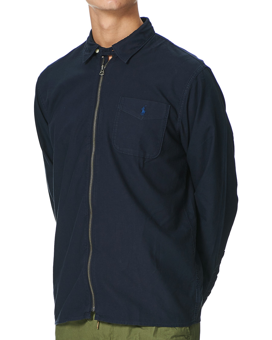 Men | Shirts | Polo Ralph Lauren | Garment Dyed Oxford Full-Zip Overshirt RL Navy