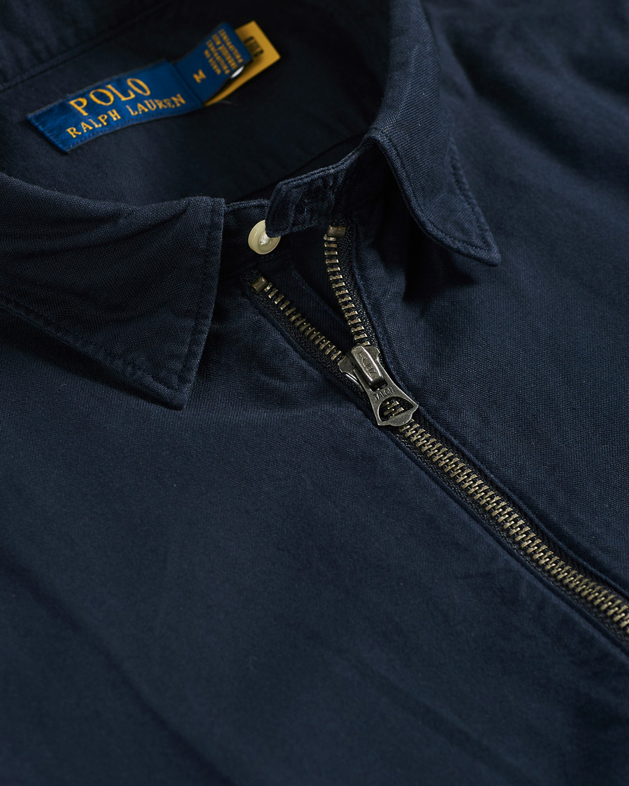 Men | Shirts | Polo Ralph Lauren | Garment Dyed Oxford Full-Zip Overshirt RL Navy