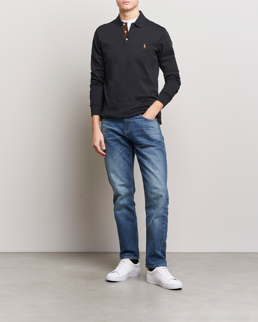 Men | Sweaters & Knitwear | Polo Ralph Lauren | Pima Cotton Custom Fit LS Polo Polo Black