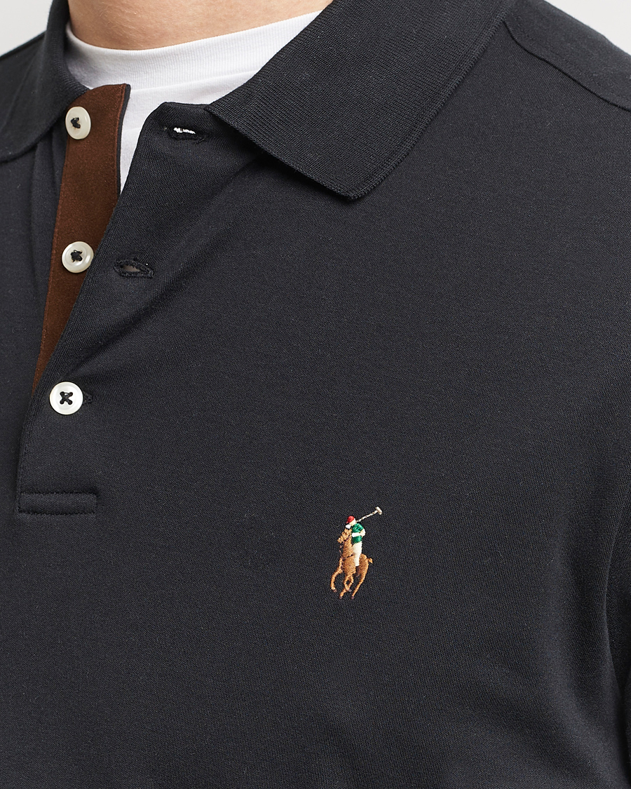 Men | Sweaters & Knitwear | Polo Ralph Lauren | Pima Cotton Custom Fit LS Polo Polo Black