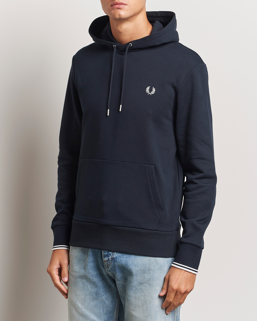 Men | Sweaters & Knitwear | Fred Perry | Tipped Hoodie Navy