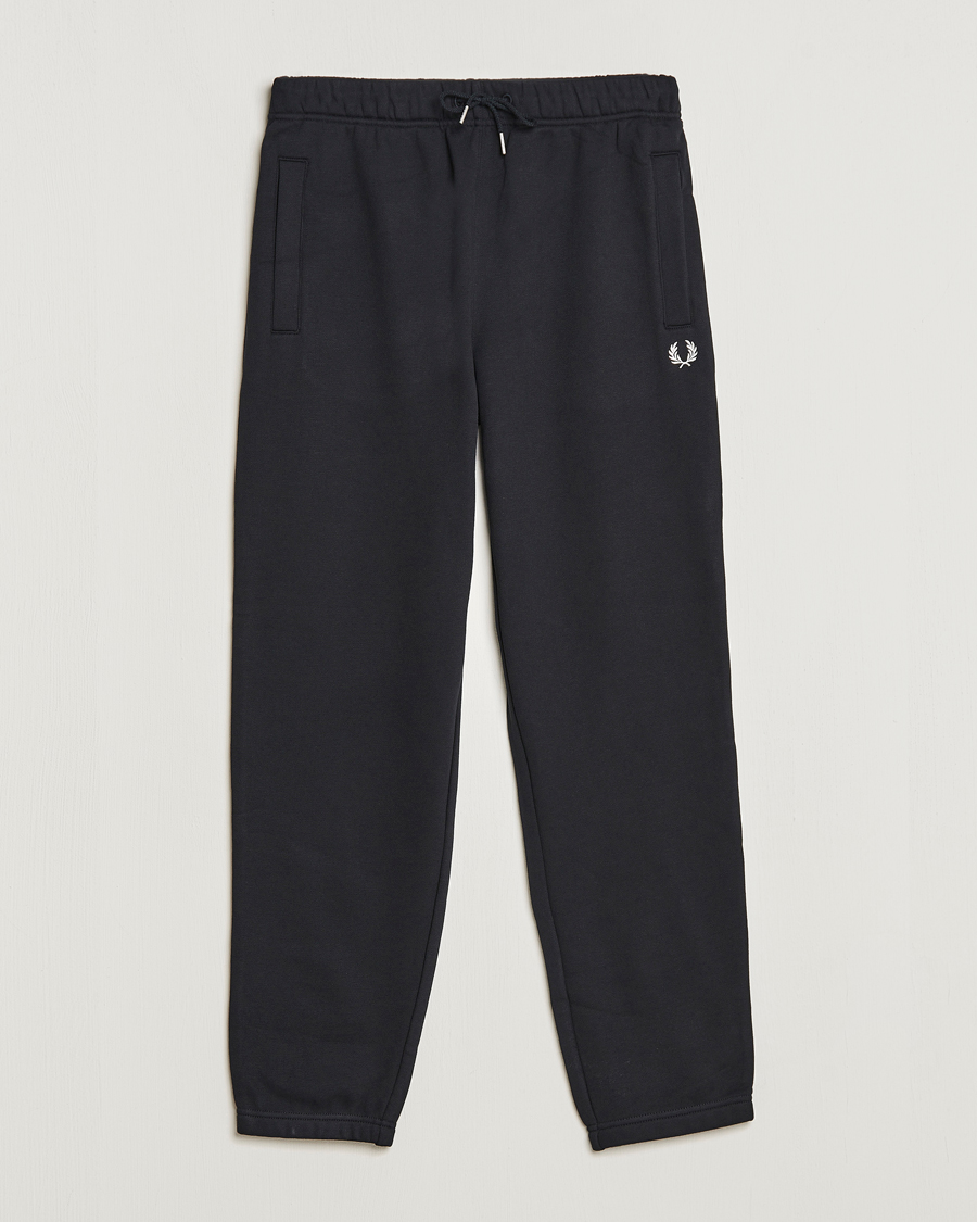 Men | Trousers | Fred Perry | Loopback Sweatpants Black