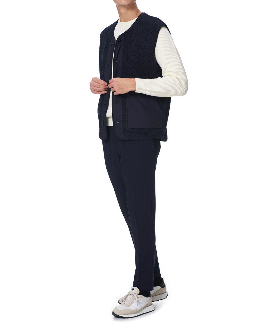 Men | Sweaters & Knitwear | Samsøe Samsøe | Samsøe & Samsøe Frederik Recycled Fleece Vest Sky Captain