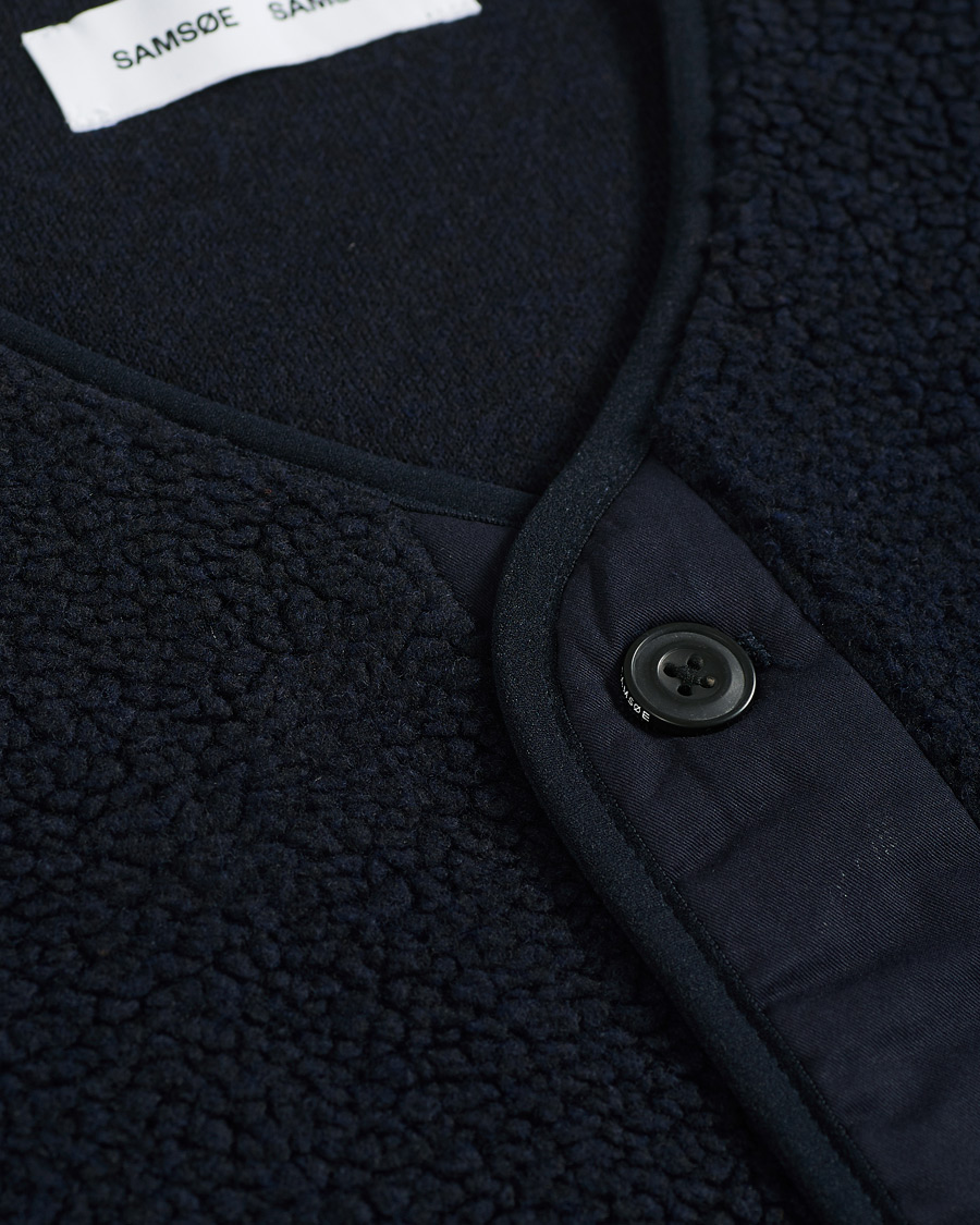 Men | Sweaters & Knitwear | Samsøe Samsøe | Samsøe & Samsøe Frederik Recycled Fleece Vest Sky Captain