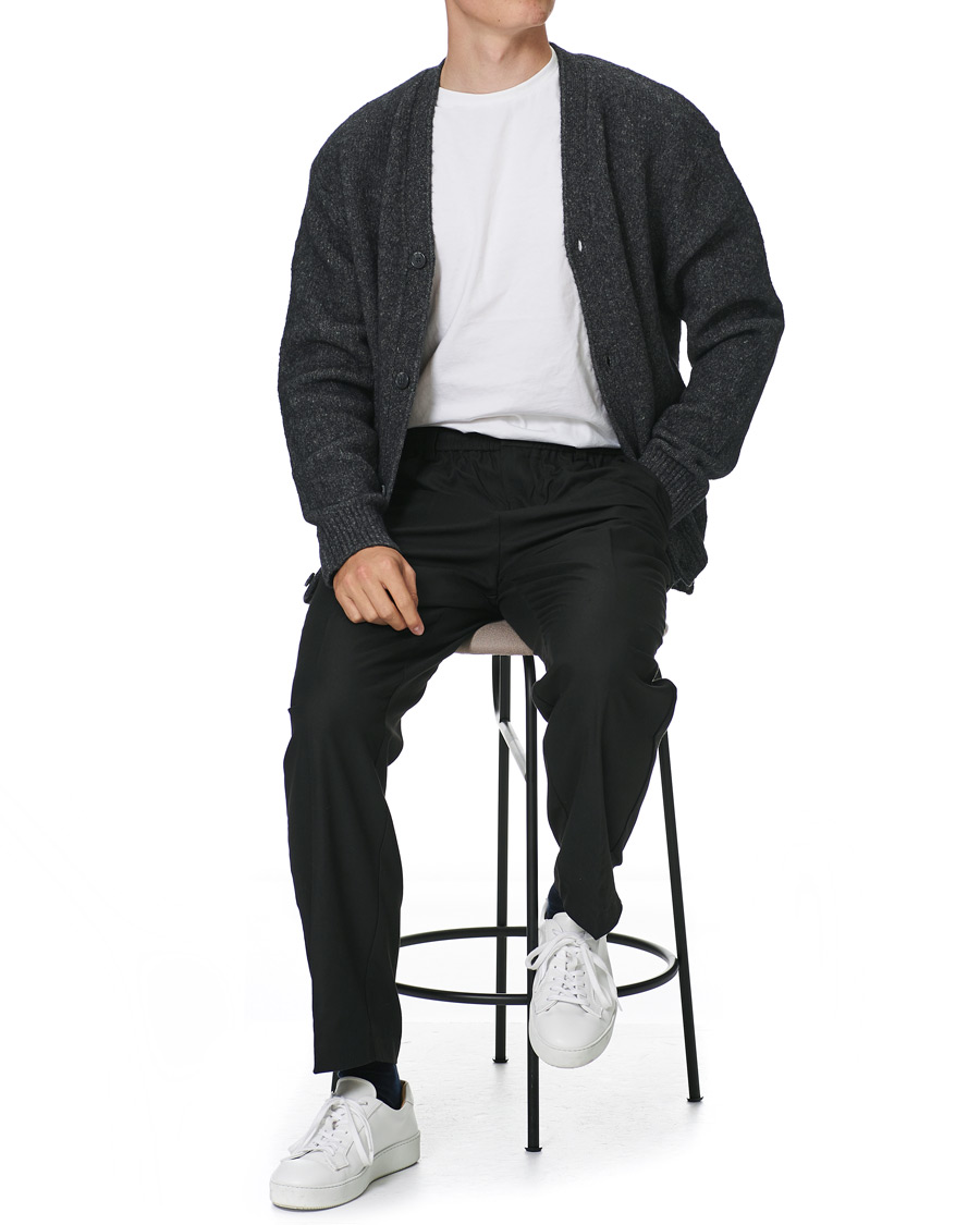 Men | Sweaters & Knitwear | Samsøe Samsøe | Samsøe & Samsøe Alter Merino Wool Cardigan Dark Grey Mel