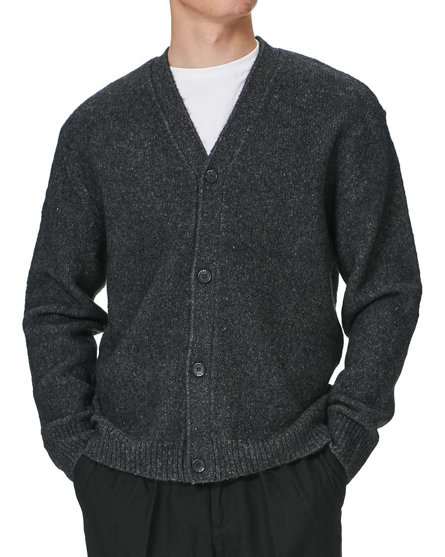 Men | Sweaters & Knitwear | Samsøe Samsøe | Samsøe & Samsøe Alter Merino Wool Cardigan Dark Grey Mel