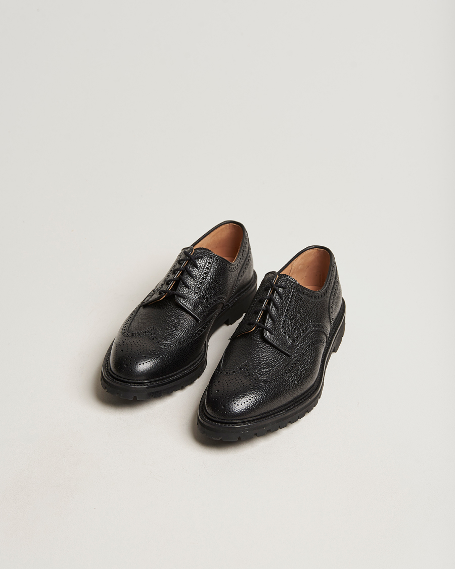Men | Derby Shoes | Crockett & Jones | Pembroke Derbys Scotch Grain Vibram Black Calf