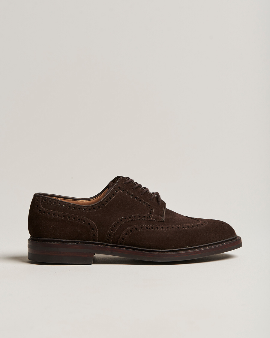 Men | Crockett & Jones Pembroke Derbys Dainite Sole Dark Brown Suede | Crockett & Jones | Pembroke Derbys Dainite Sole Dark Brown Suede