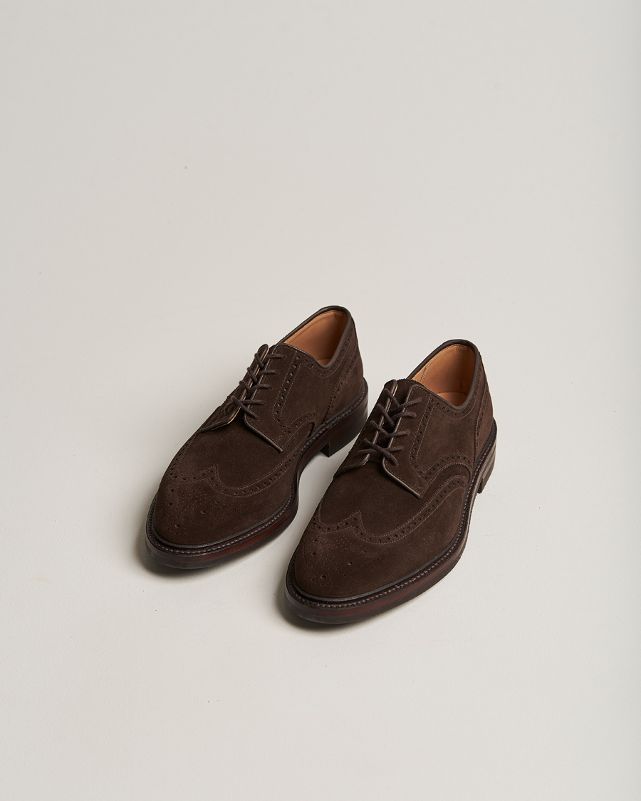 Men | Crockett & Jones Pembroke Derbys Dainite Sole Dark Brown Suede | Crockett & Jones | Pembroke Derbys Dainite Sole Dark Brown Suede