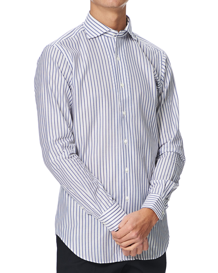 Men | Shirts | Kamakura Shirts | Slim Fit One Piece Collar Shirt Light Blue