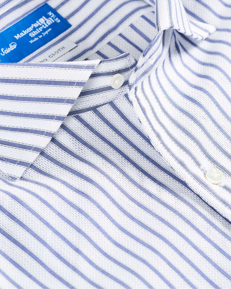 Men | Shirts | Kamakura Shirts | Slim Fit One Piece Collar Shirt Light Blue