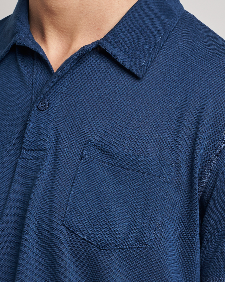Men | Polo Shirts | Sunspel | Active Pique Polo Navy